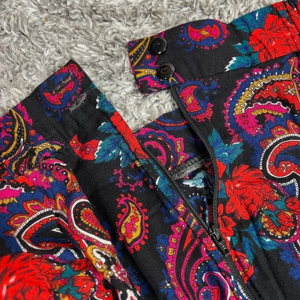 Vintage Norton McNaughton Pleated Paisley Midi Skirt 14 Boho Whimsigoth Artsy - Picture 4 of 8
